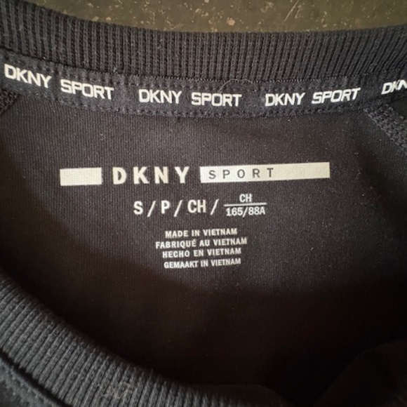 DKNY Sport slip dress sz S cotton blend black with DKNY logo side stripes - Picture 3 of 11